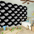 Monochrome Rose Pattern Print Wall Sticker