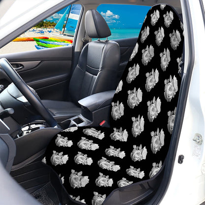 Monochrome Rose Pattern Print Waterproof Car Seat Cover