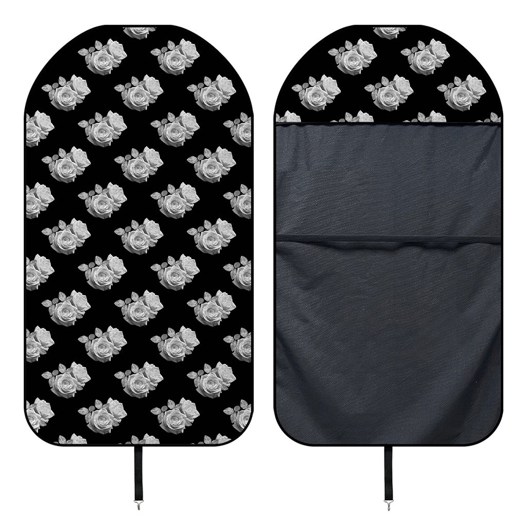 Monochrome Rose Pattern Print Waterproof Car Seat Cover