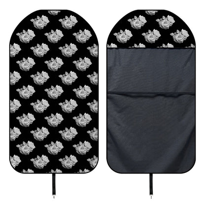 Monochrome Rose Pattern Print Waterproof Car Seat Cover