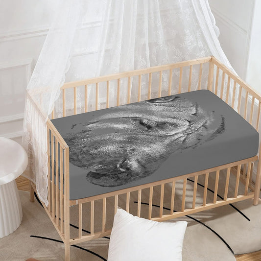 Monochrome Shar Pei Print Baby Crib Sheet