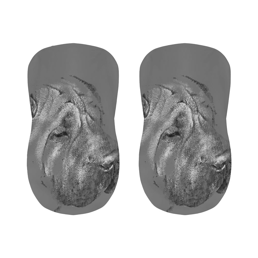 Monochrome Shar Pei Print Bar Stool Covers