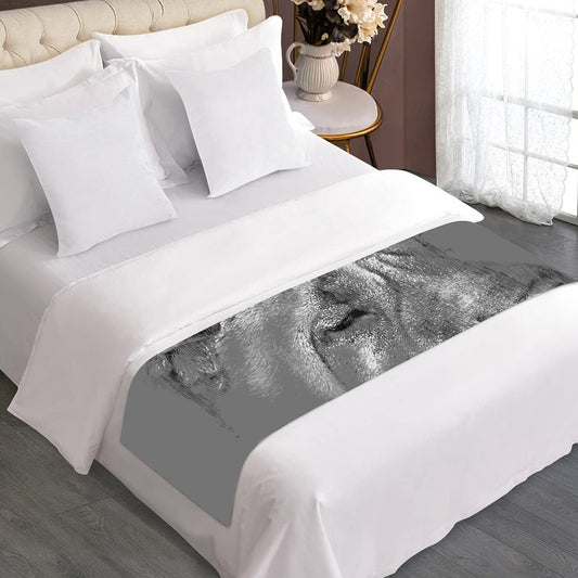 Monochrome Shar Pei Print Bed Runner