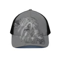 Monochrome Shar Pei Print Black Mesh Trucker Hat