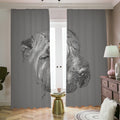 Monochrome Shar Pei Print Dimout Pencil Pleat Curtains