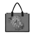 Monochrome Shar Pei Print Canvas Tote Bag