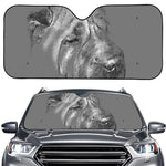 Monochrome Shar Pei Print Car Windshield Sun Shade