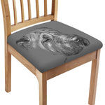 Monochrome Shar Pei Print Chair Cushion Cover