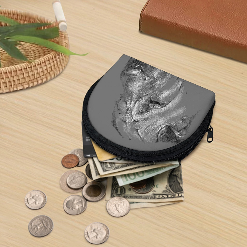 Monochrome Shar Pei Print Coin Purse