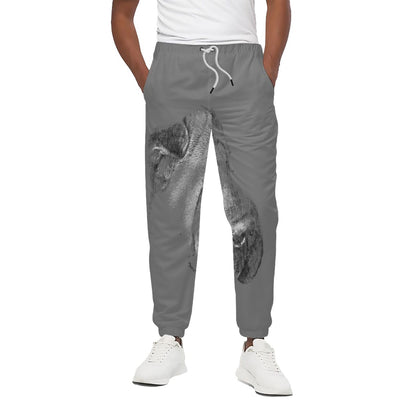 Monochrome Shar Pei Print Cotton Pants