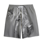 Monochrome Shar Pei Print Cotton Shorts