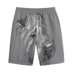 Monochrome Shar Pei Print Cotton Shorts