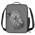 Monochrome Shar Pei Print Crossbody Lunch Bag