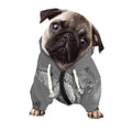 Monochrome Shar Pei Print Dog Zip Up Hoodie