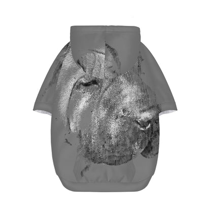 Monochrome Shar Pei Print Dog Zip Up Hoodie