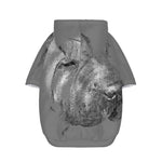 Monochrome Shar Pei Print Dog Zip Up Hoodie