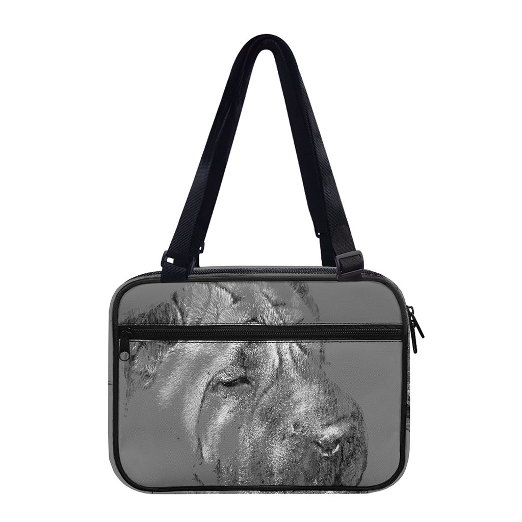 Monochrome Shar Pei Print Double Strap Bible Bag