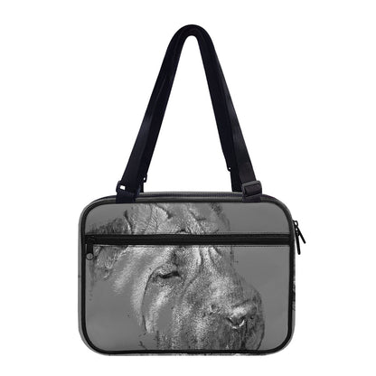 Monochrome Shar Pei Print Double Strap Bible Bag