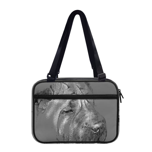 Monochrome Shar Pei Print Double Strap Bible Bag