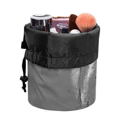 Monochrome Shar Pei Print Drawstring Makeup Bag