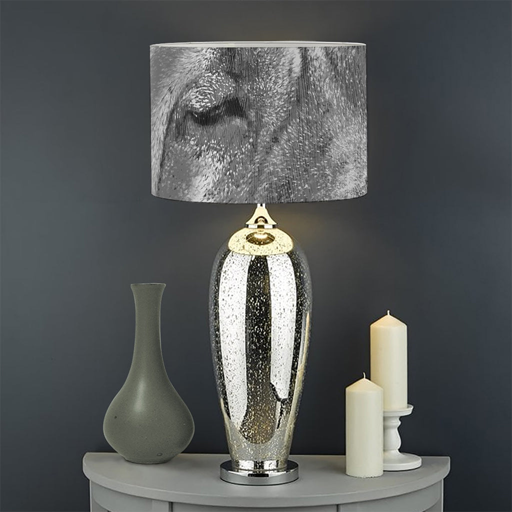 Monochrome Shar Pei Print Drum Lamp Shade