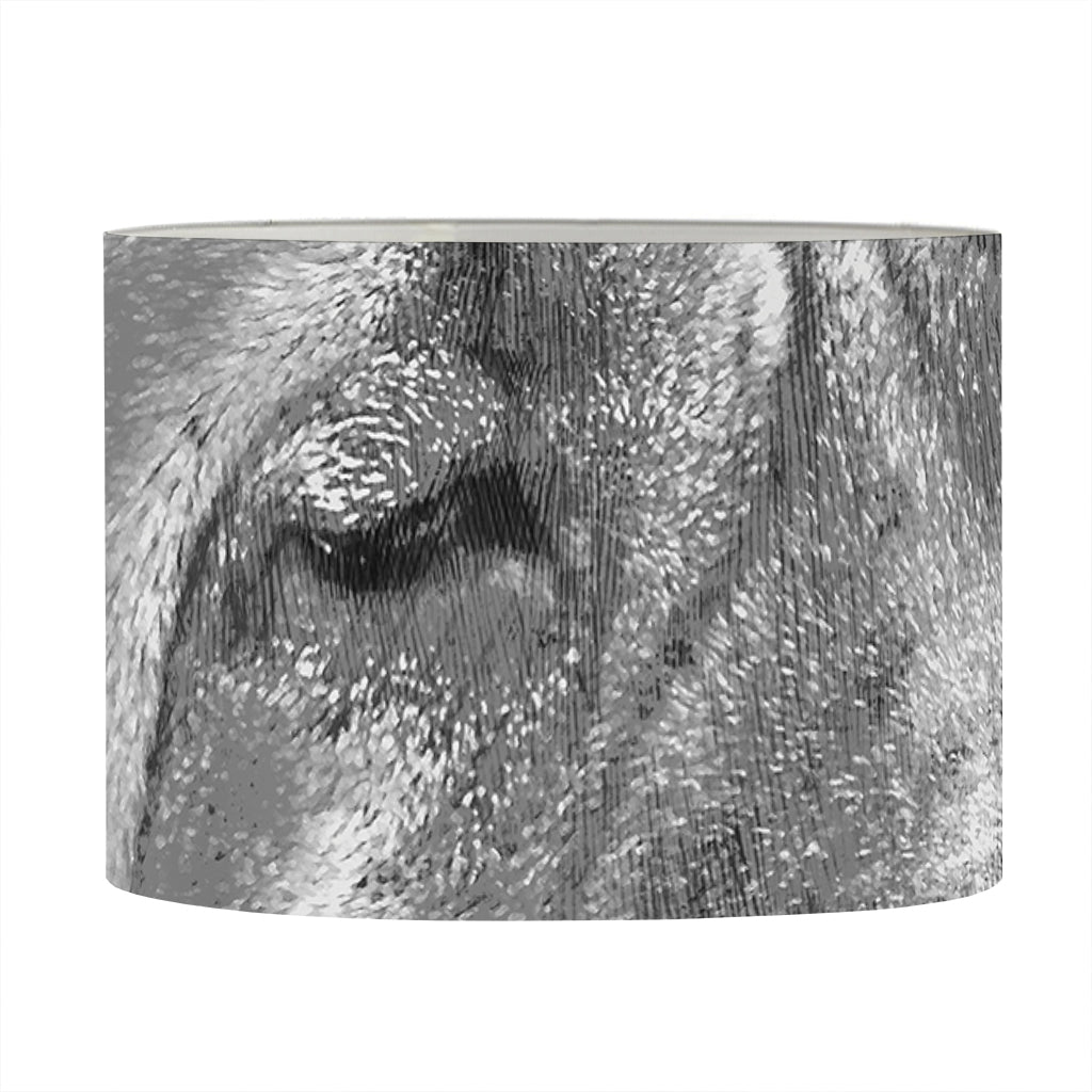 Monochrome Shar Pei Print Drum Lamp Shade