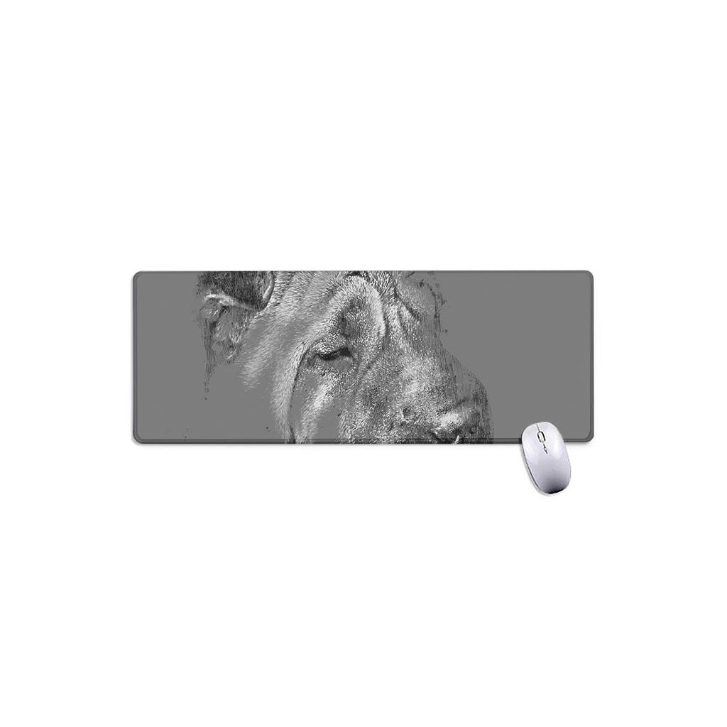 Monochrome Shar Pei Print Extended Mouse Pad