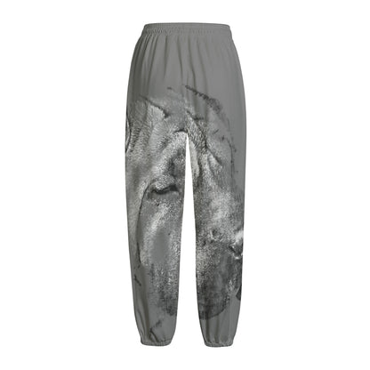 Monochrome Shar Pei Print Fleece Lined Knit Pants