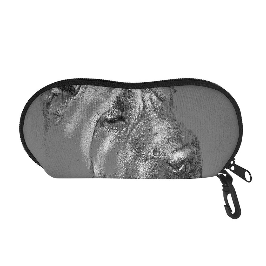 Monochrome Shar Pei Print Glasses Case