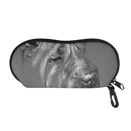 Monochrome Shar Pei Print Glasses Case
