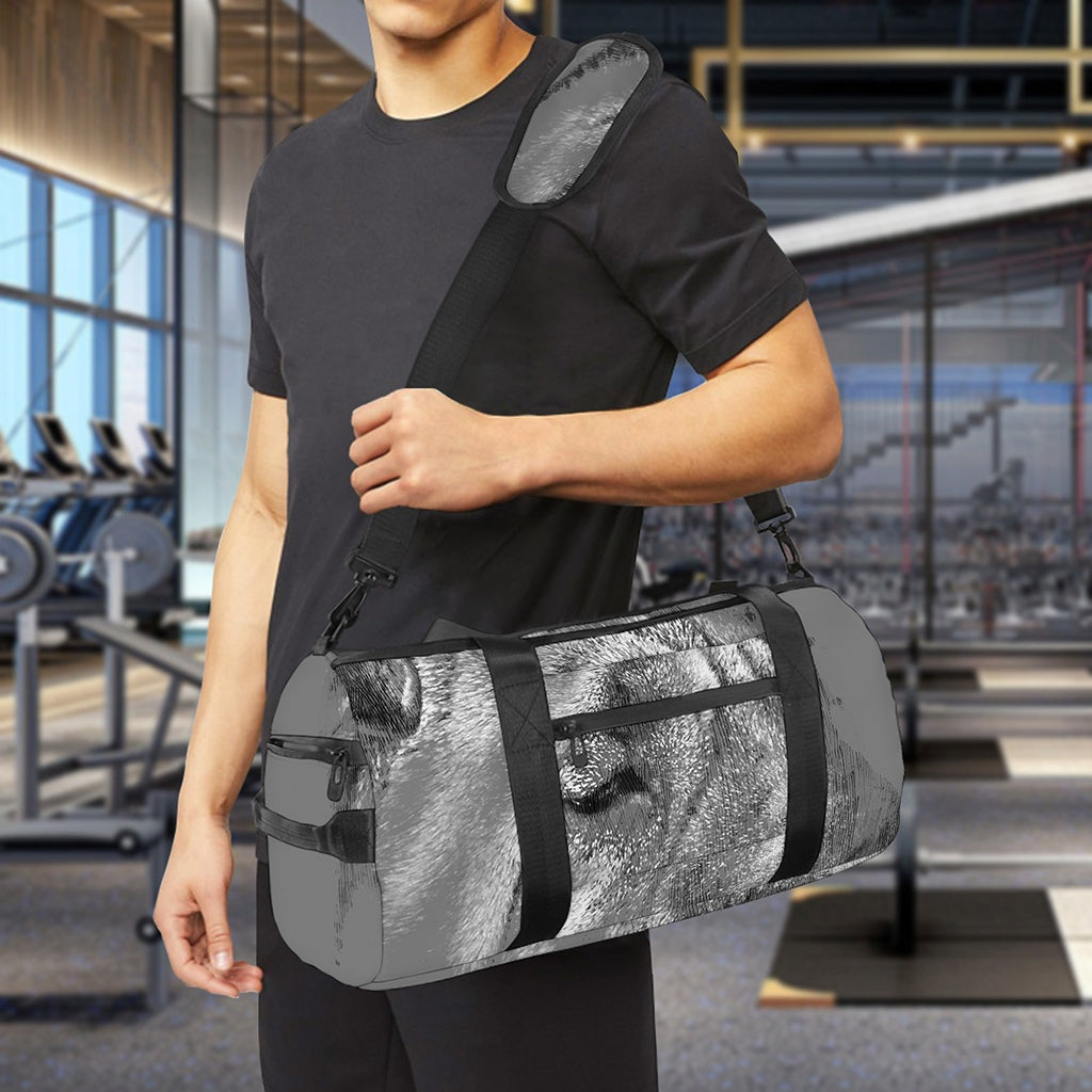 Monochrome Shar Pei Print Gym Bag