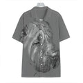 Monochrome Shar Pei Print Hawaiian Shirt