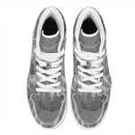 Monochrome Shar Pei Print High Top Leather Sneakers