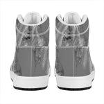 Monochrome Shar Pei Print High Top Leather Sneakers
