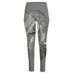 Monochrome Shar Pei Print High-Waisted Pocket Leggings