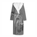 Monochrome Shar Pei Print Hooded Bathrobe