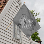 Monochrome Shar Pei Print House Flag