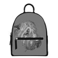 Monochrome Shar Pei Print Leather Backpack