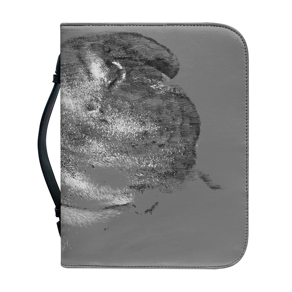 Monochrome Shar Pei Print Leather Bible Cover