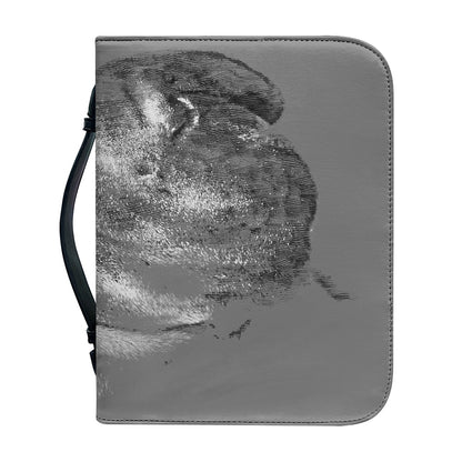 Monochrome Shar Pei Print Leather Bible Cover