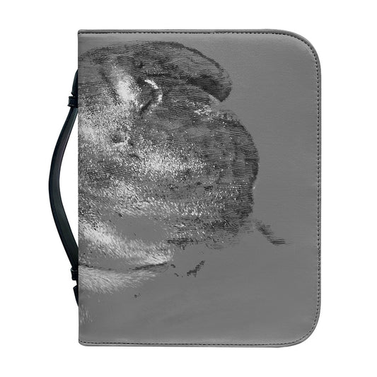 Monochrome Shar Pei Print Leather Bible Cover