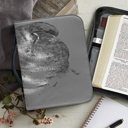 Monochrome Shar Pei Print Leather Bible Cover