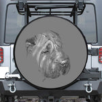 Monochrome Shar Pei Print Leather Spare Tire Cover