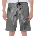 Monochrome Shar Pei Print Men's Beach Shorts