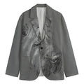 Monochrome Shar Pei Print Men's Blazer