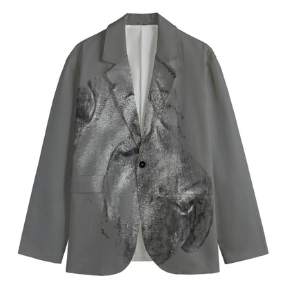 Monochrome Shar Pei Print Men's Blazer