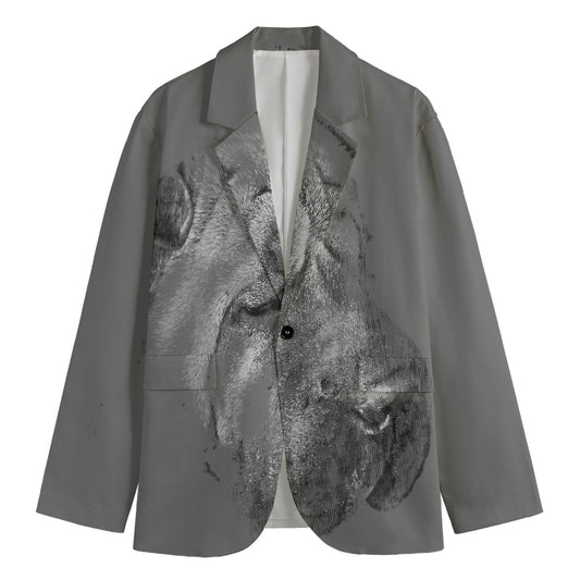 Monochrome Shar Pei Print Men's Blazer