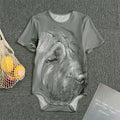 Monochrome Shar Pei Print Men's Bodysuit