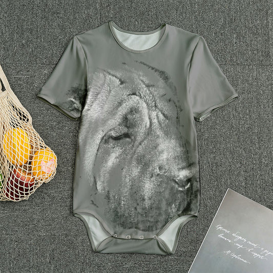 Monochrome Shar Pei Print Men's Bodysuit