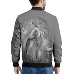 Monochrome Shar Pei Print Men's Bomber Jacket